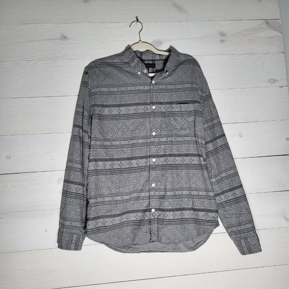 Aeropostale Men's Shirt Button Up Long Sleeve Geometric Western